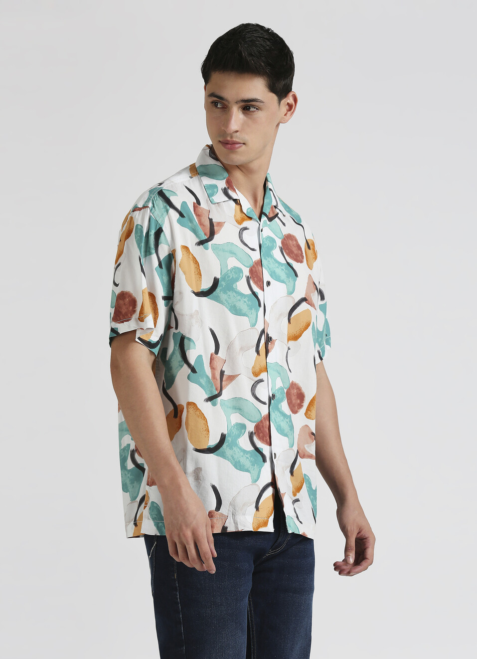Green All Over Printed Resort Collar Shirt, , large image number 2