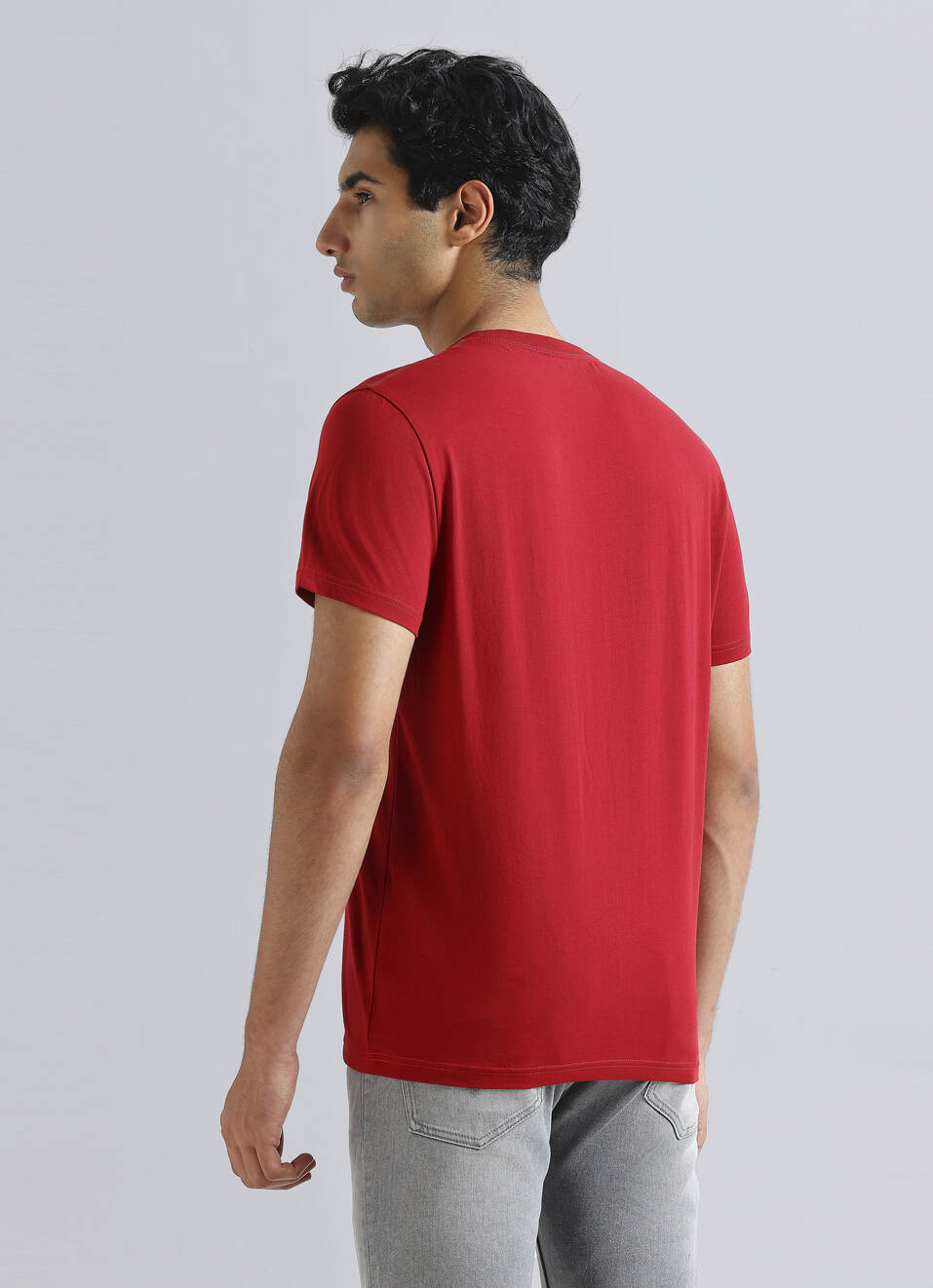 Red Graphic Print Short Sleeve T-shirt, , large image number 2