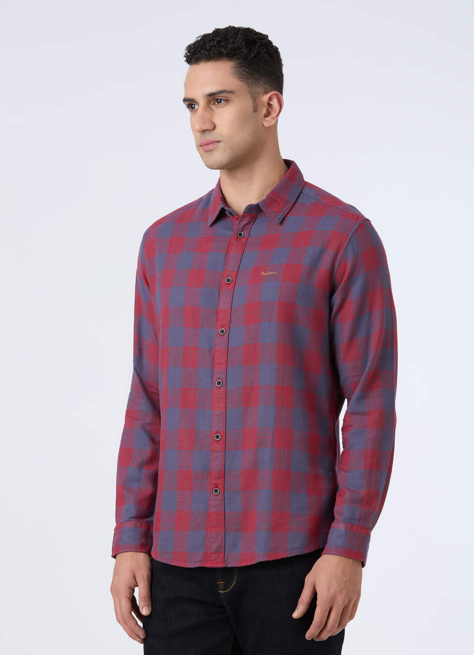 Men Red Check Full Sleeve Shirt, , large image number 3