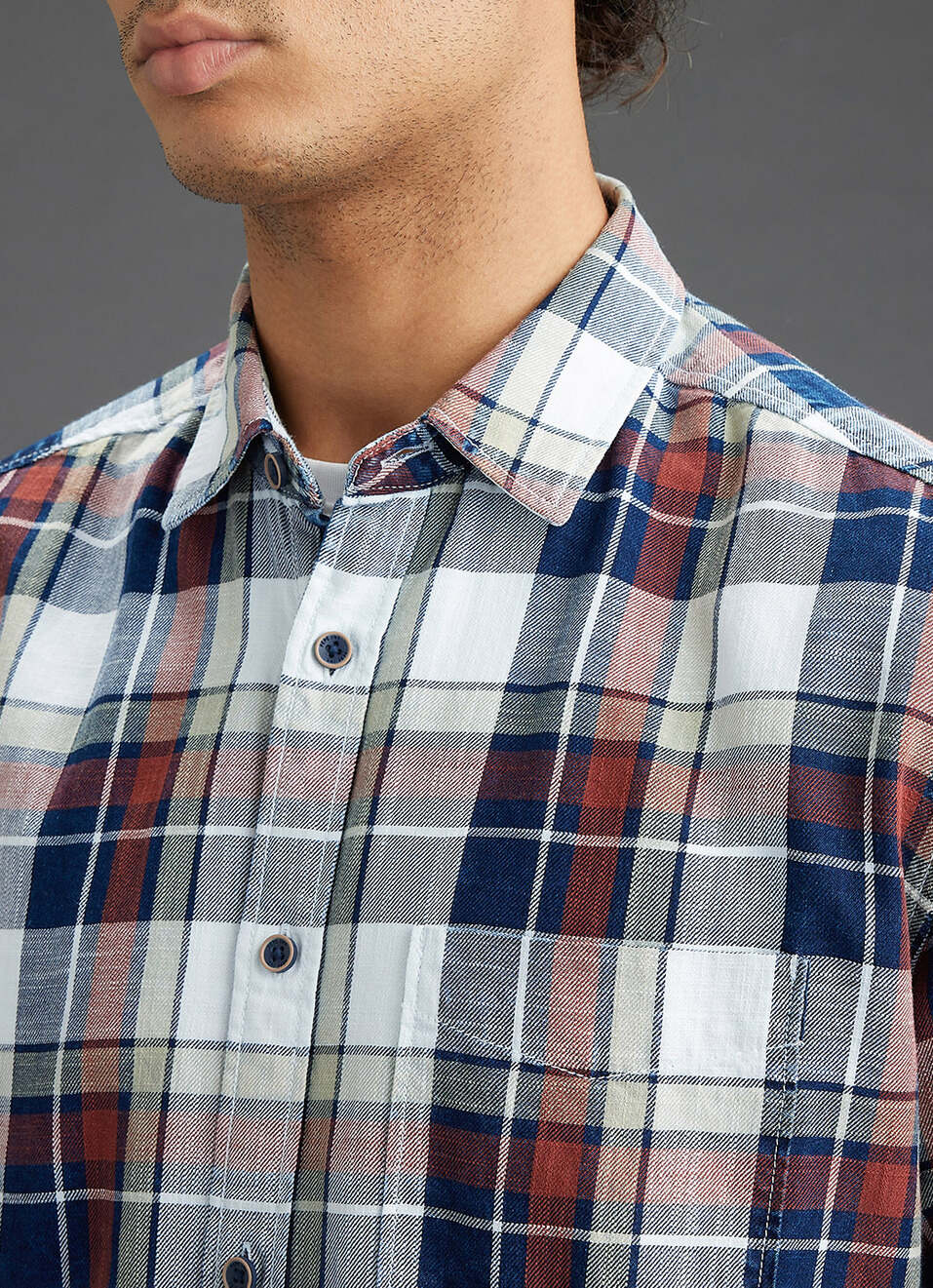 Mens Red Checked Full Sleeves Shirt, , large image number 1