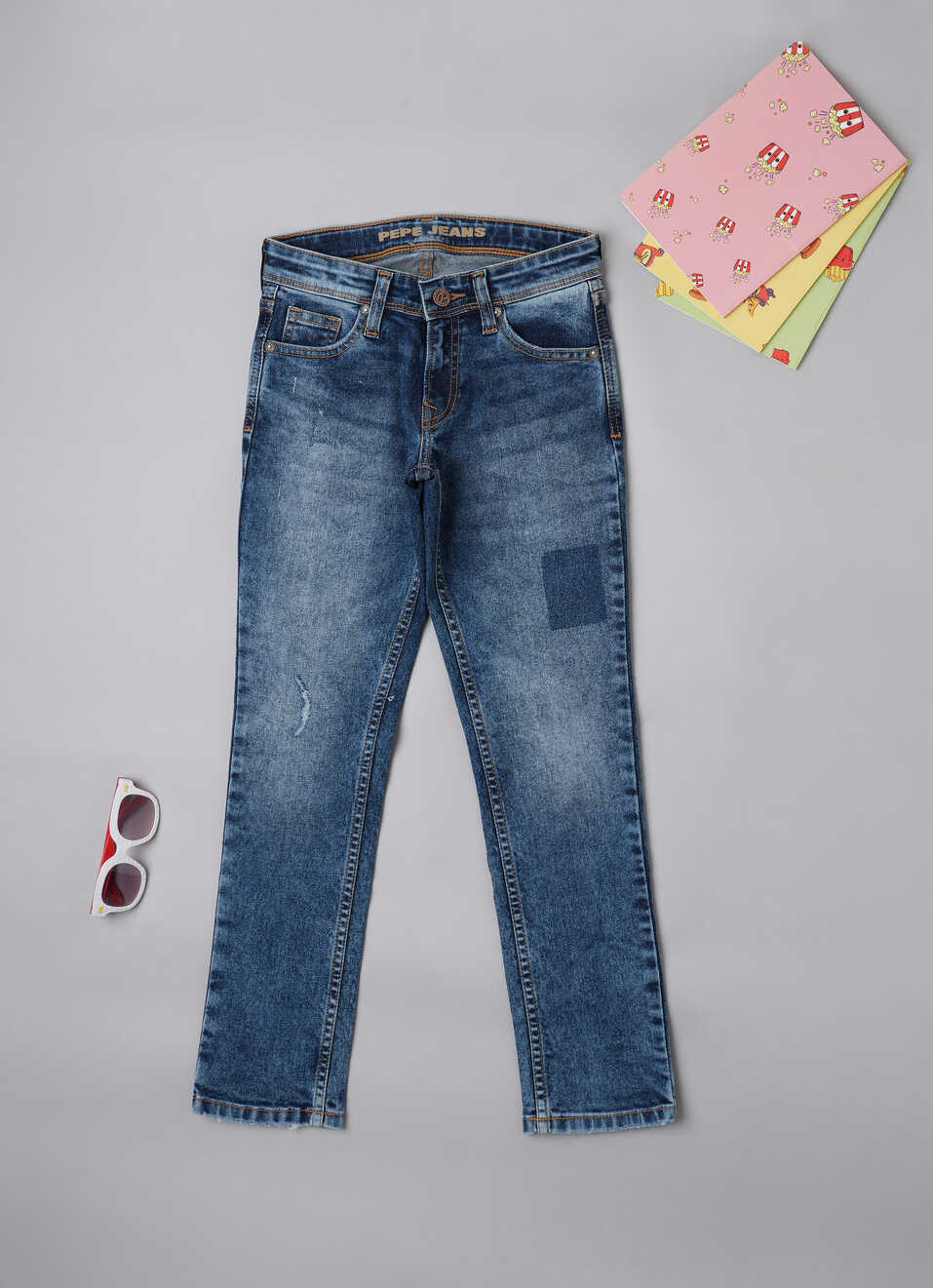 Cashed Mid Waist Slim Fit Denim, , large image number 0