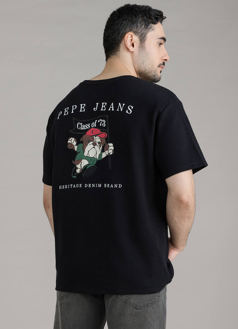 Men Black Printed Relaxed Fit Short Sleeve T-shirt, , large image number 0