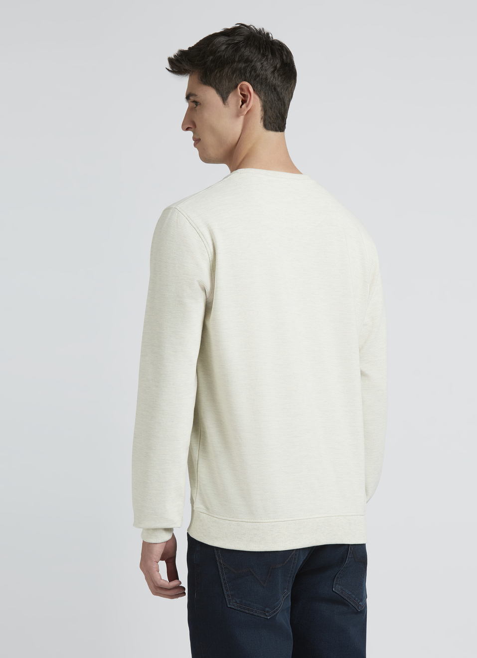 Ecru Full Sleeve Ottoman Sweatshirt, , large image number 2