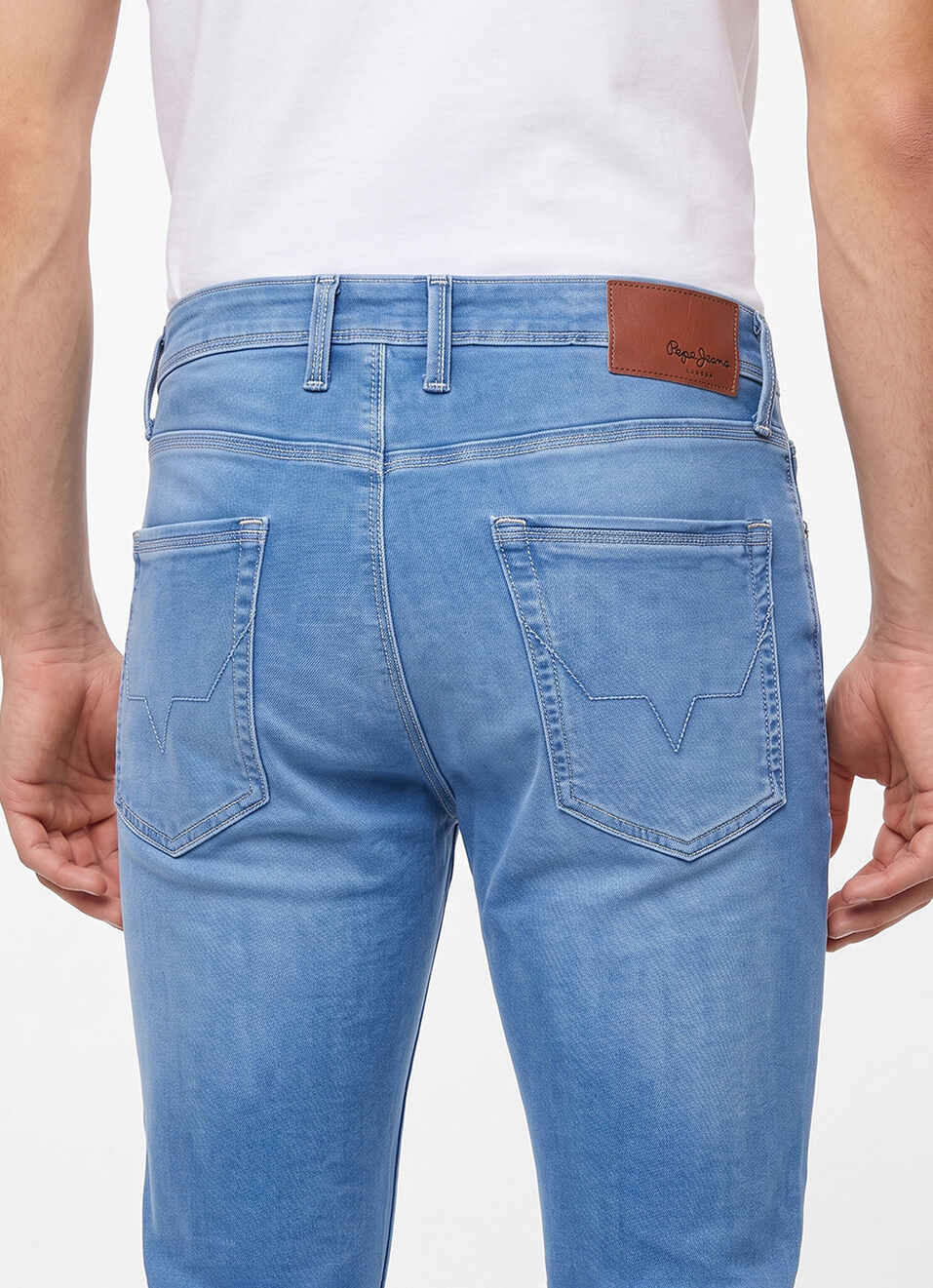 Men Blue Slim Fit Mid Rise Stretchable Jeans, , large image number 5