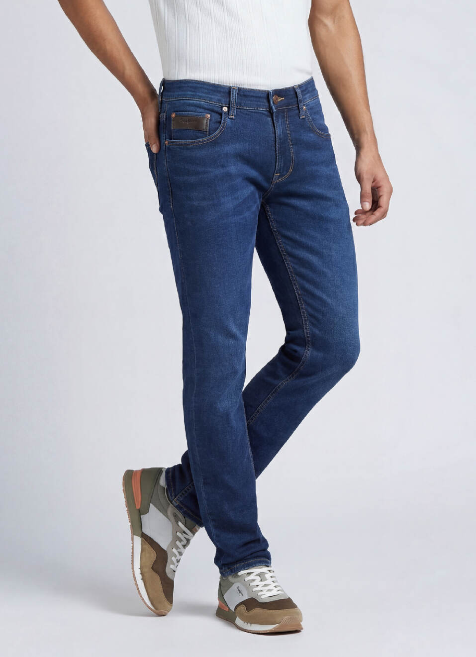 Vapour Blue Mid Rise Slim Stretch X Jeans, , large image number 0