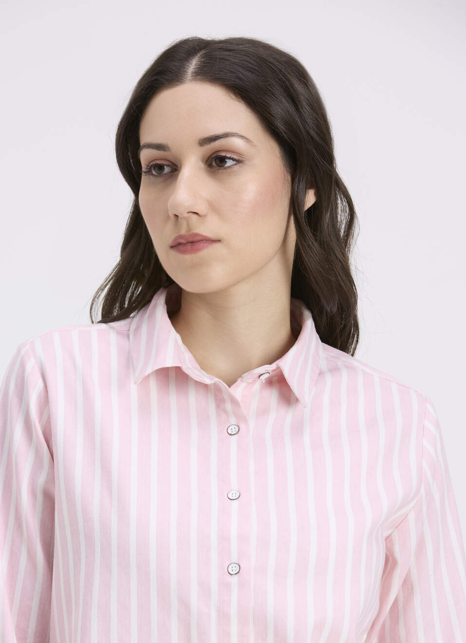 Women Pink Vertical Stripe Full Sleeve Shirt, , large image number 4