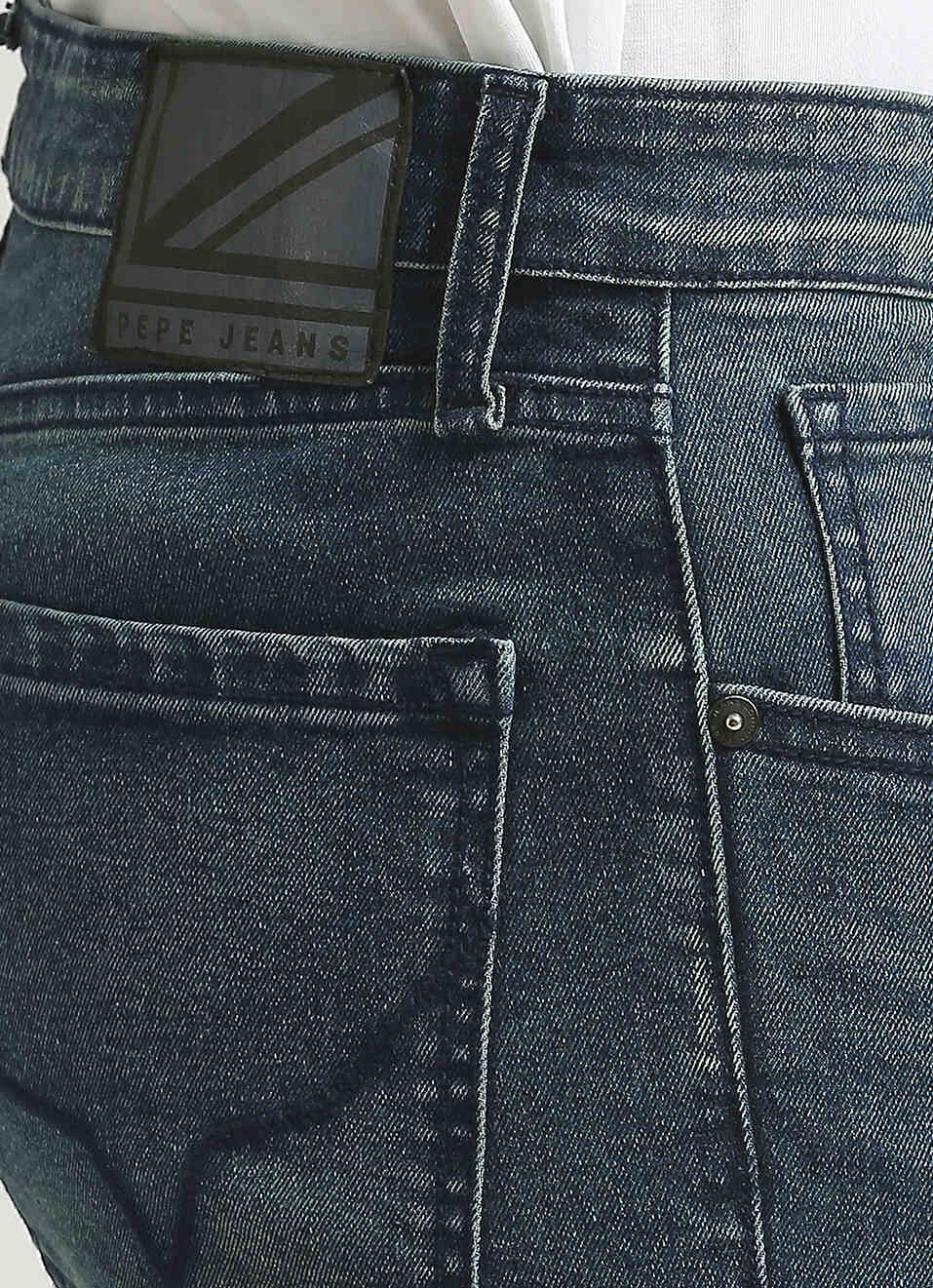 Vapour Dark Blue Mid Rise Slim Fit Jeans, , large image number 4