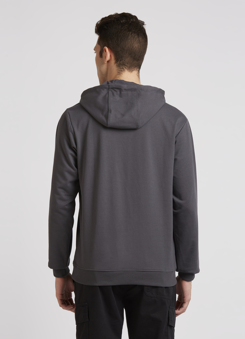 Grey Graphic Print Full Sleeve Hooded Sweatshirt, , large image number 2