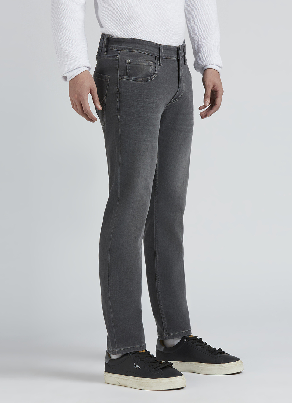 Vapour Black Mid Rise Slim  Jeans, , large image number 5