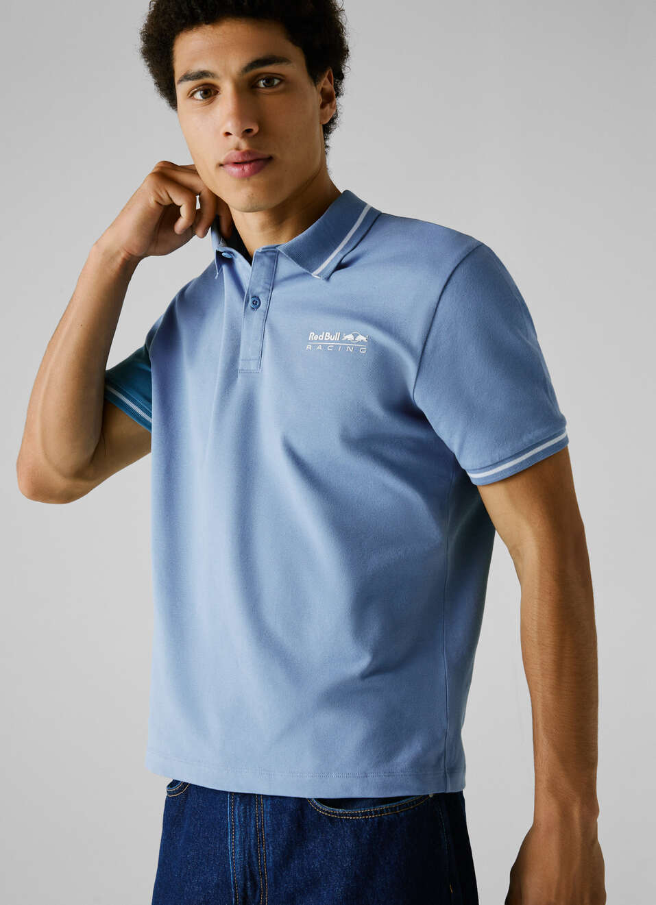 Red Bull Racing X Pepe Jeans Blue Regular Fit Pique Polo, , large image number 0