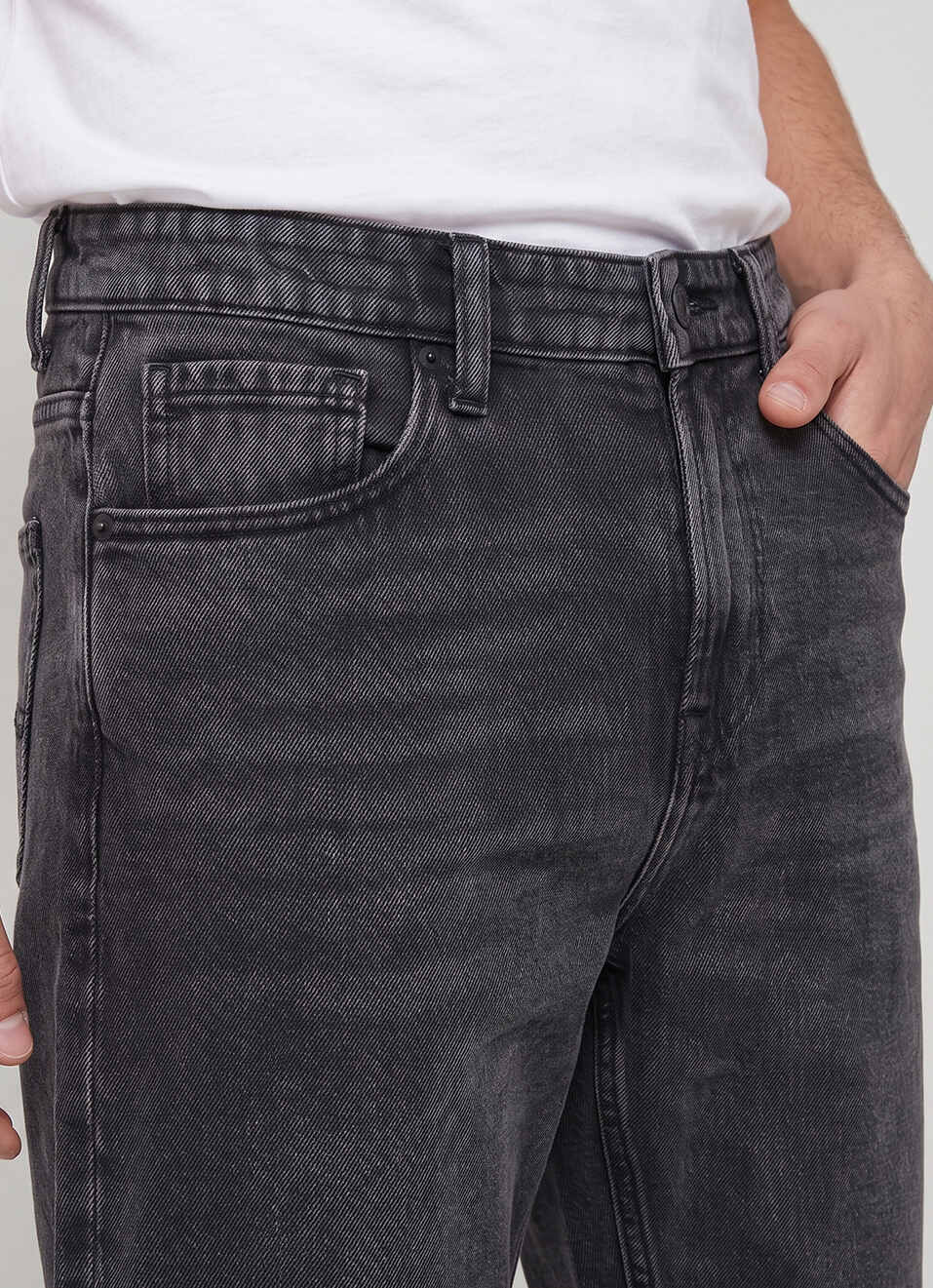 Men Grey Straight Fit Mid Rise Jeans, , large image number 4