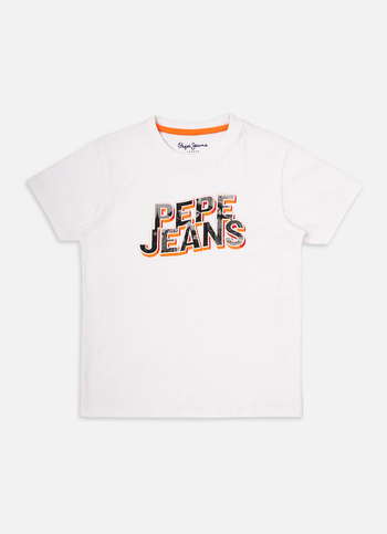 Boys White Graphic Print Short Sleeve T-shirt