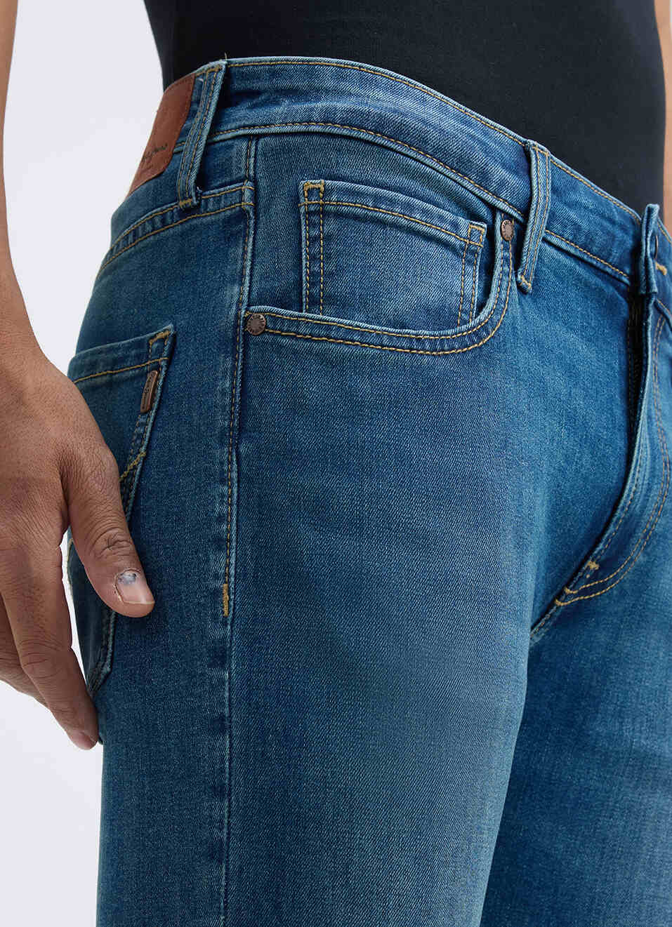 Men Blue Slim Fit Mid Rise All-climate Stretchable Jeans, , large image number 4
