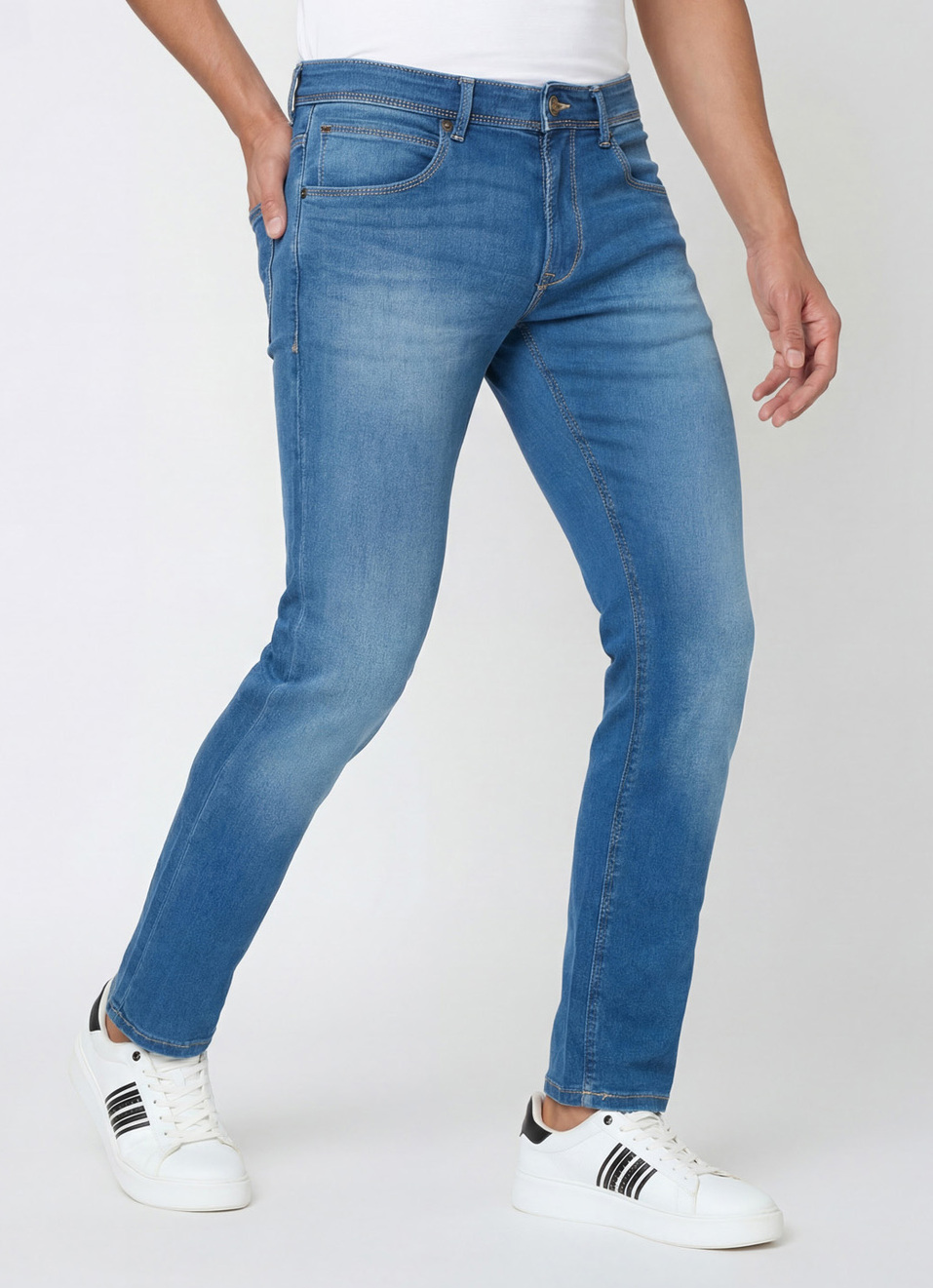 Men Blue Slim Fit Stretchable Jeans, , large image number 0