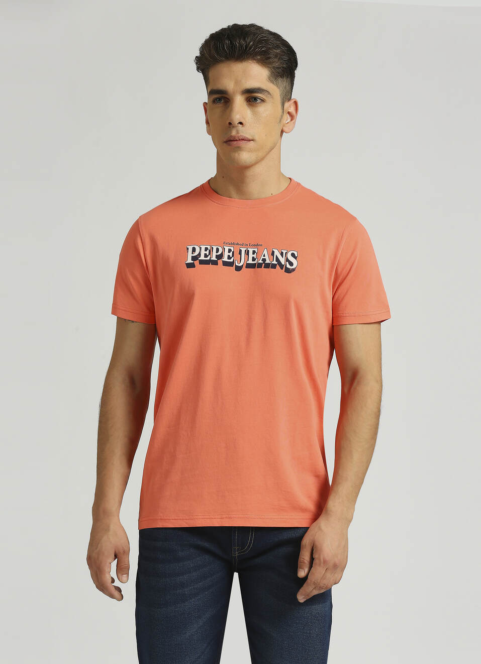 Orange Graphic Printed Short Sleeve T-shirt, , large image number 0