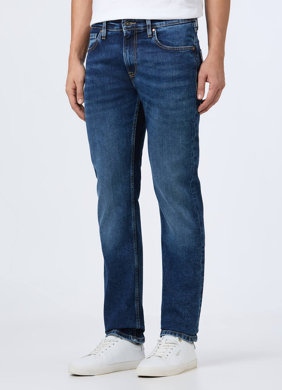 Men Green Mid Rise Straight Fit Strechable Jeans, , large image number 2