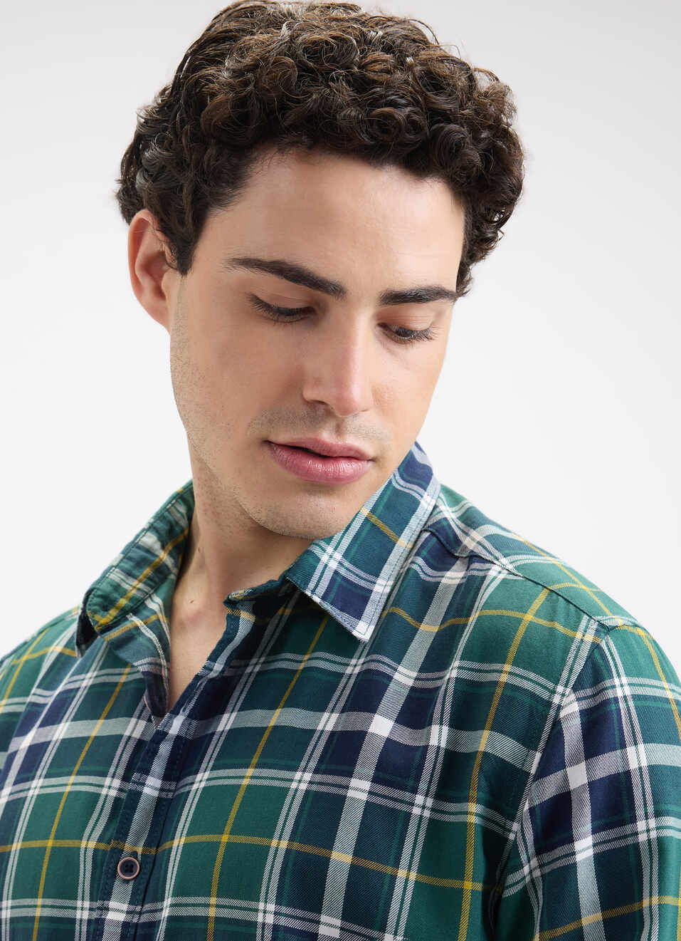 Men Green Check Full Sleeve Shirt, , large image number 4