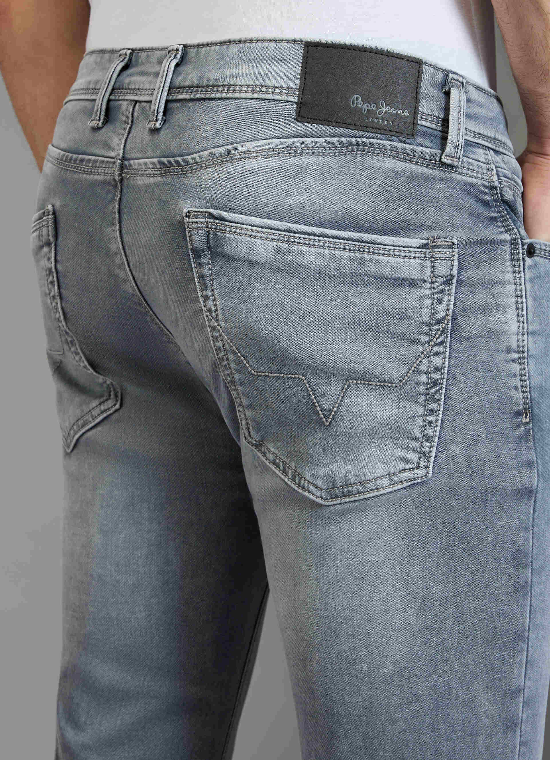 Men Grey Skinny Fit Mid Rise Stretchable Jeans, , large image number 9