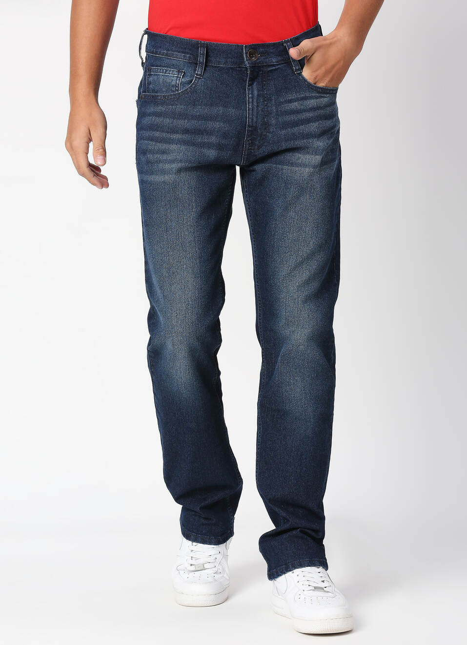 HOLBORNE Mid Rise Straight, Dark Blue Denim, , large image number 0