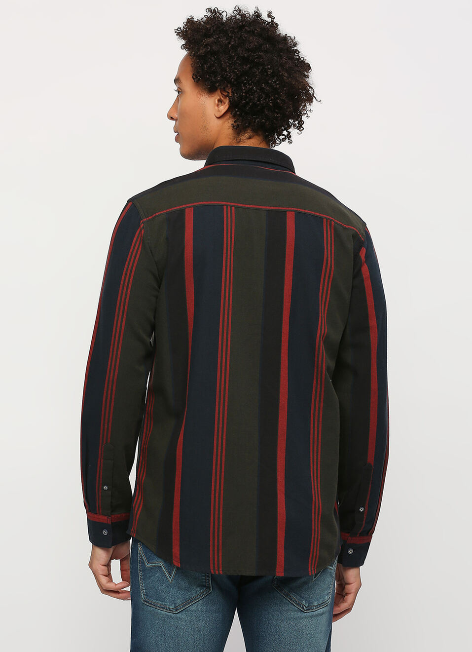 Navy Striped Full Slevee Shirt, , large image number 2