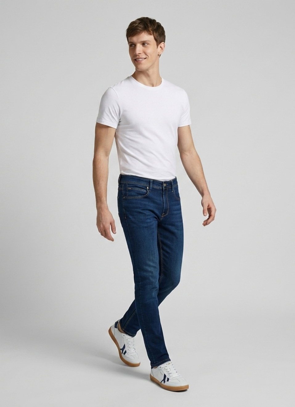 Men Blue Slim Fit Mid Rise Stretchable Jeans, , large image number 7