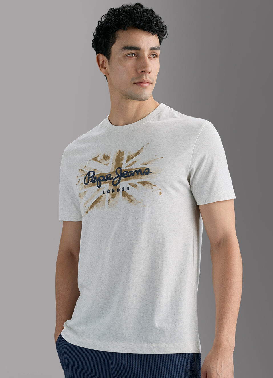 Men Ecru White Slim Printed T-shirt, , large image number 7