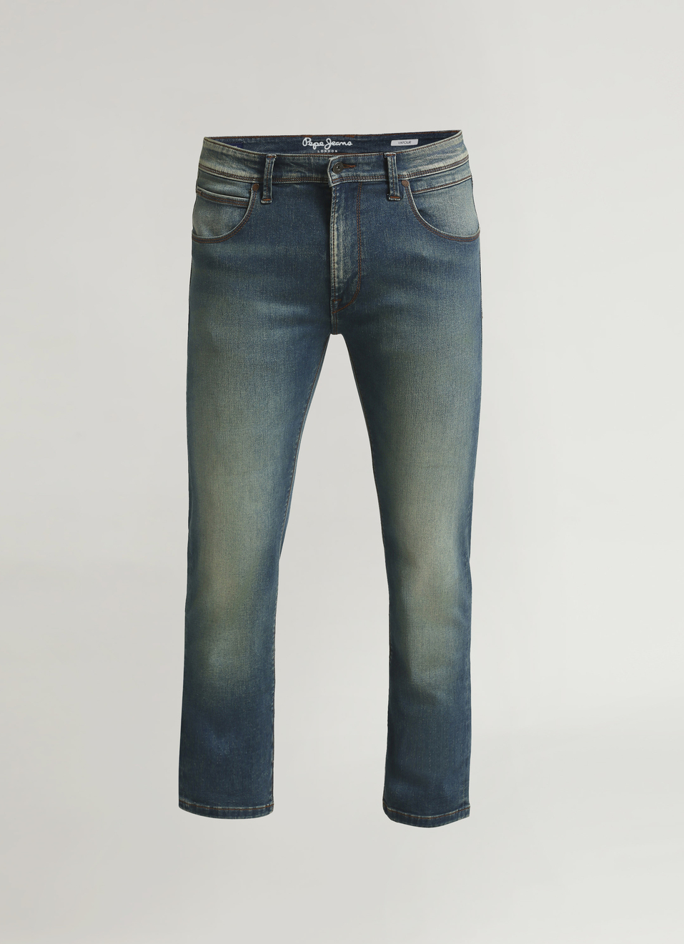 Vapour Dark Blue Mid Rise Slim Fit Powerflex Jeans, , large image number 6