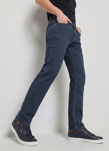 Men Blue Straight Fit Mid Rise Stretchable Jeans