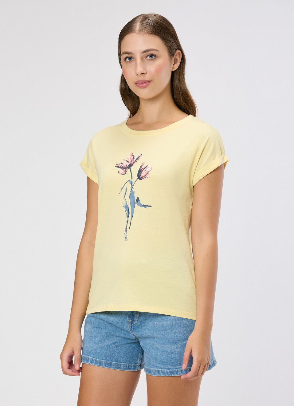 Women Yellow Graphic Print T-shirt, , large image number 3