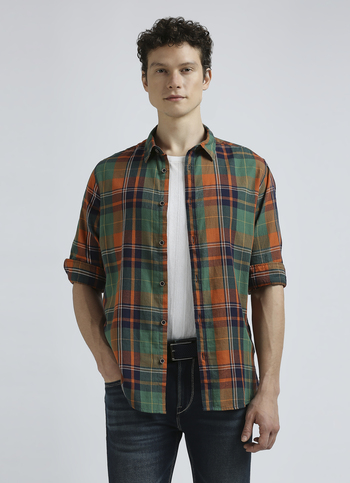 Green Checks Full Sleeve Shirt