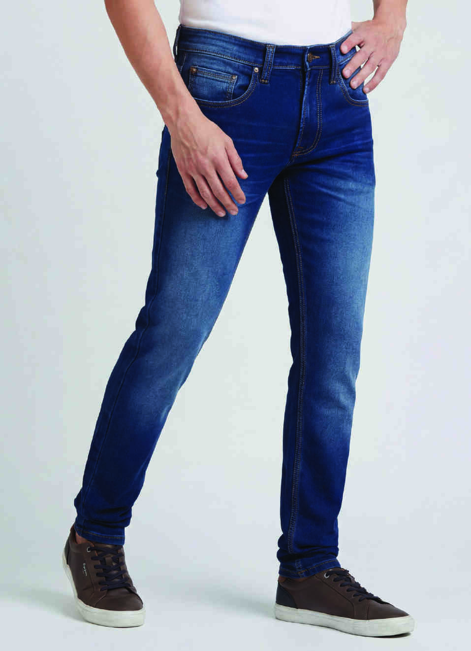 Chinox Blue Mid Rise Skinny Gymindigo Jeans, , large image number 0
