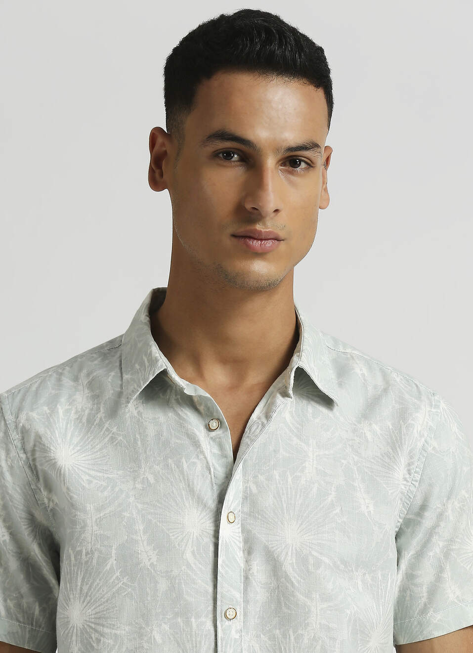 Mint Botanical Print Short Sleeve Shirt, , large image number 4