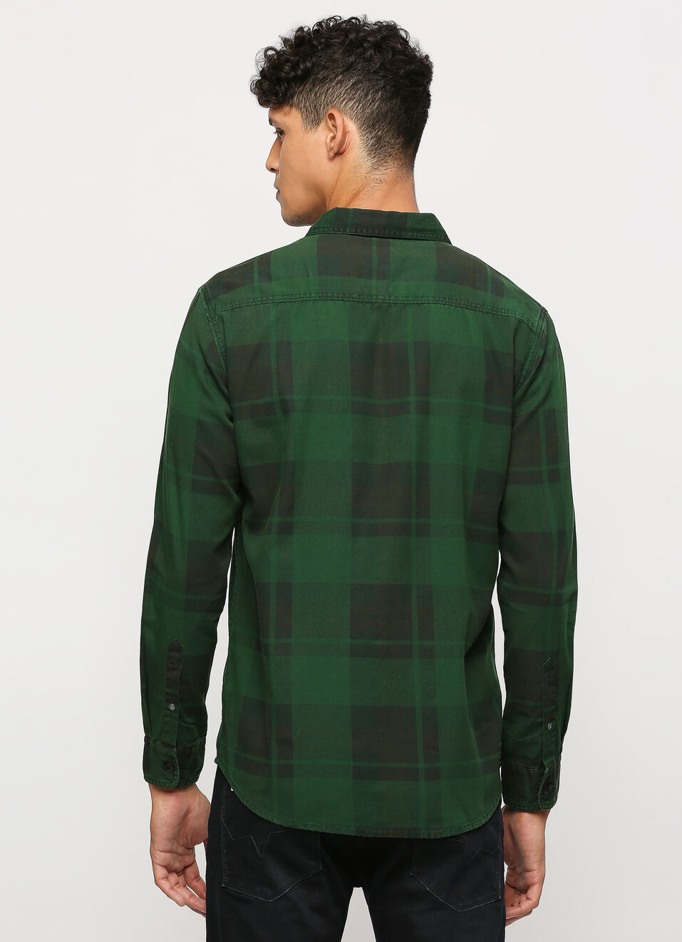 Green Checked Full Sleeve Shirt, , large image number 2
