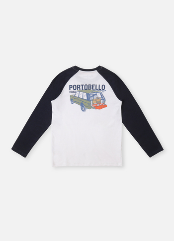 Boys Navy Back Print Full Sleeve T-shirt