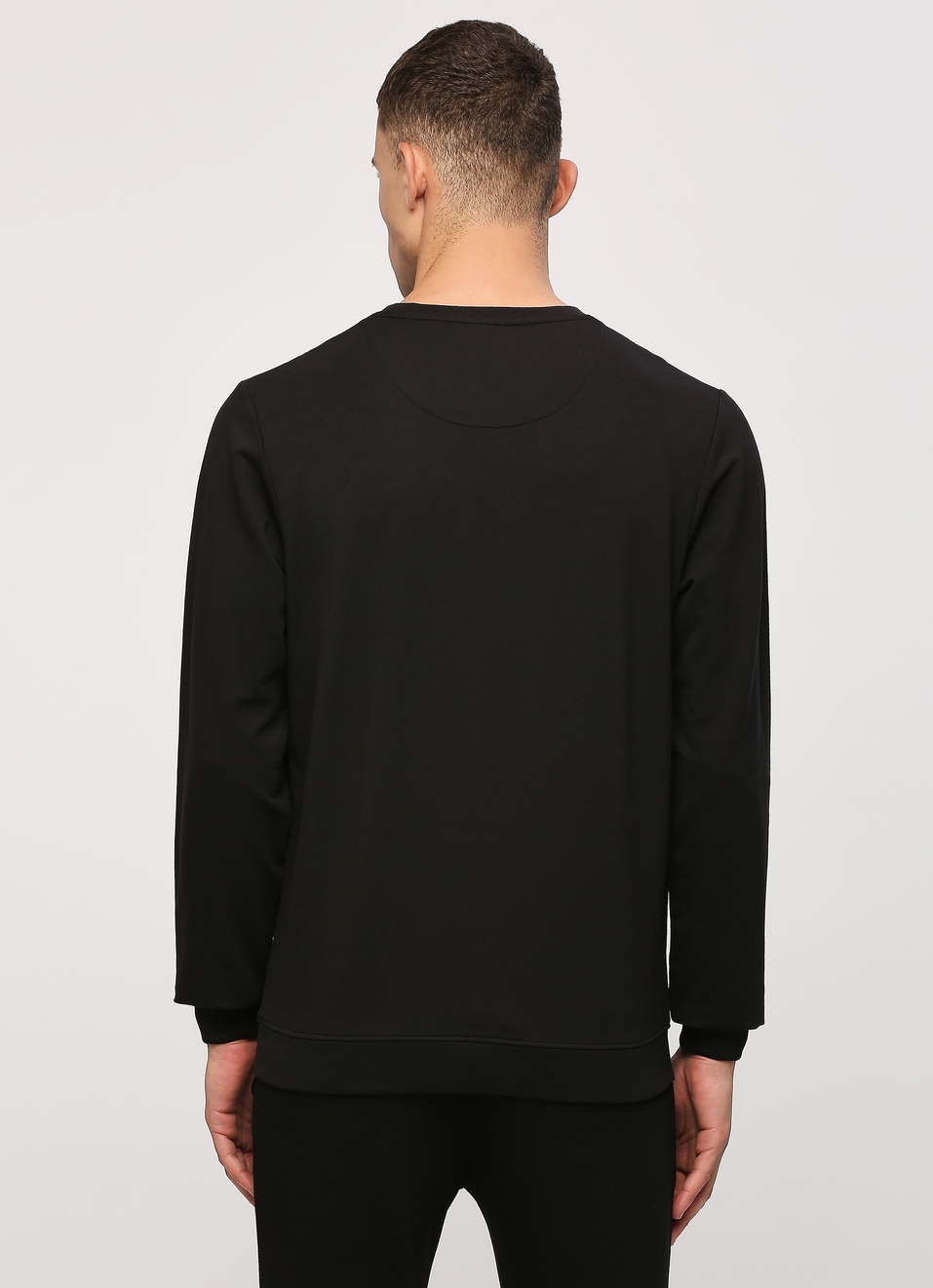 Black Long Sleeve Stretch Sweatshirt, , large image number 2