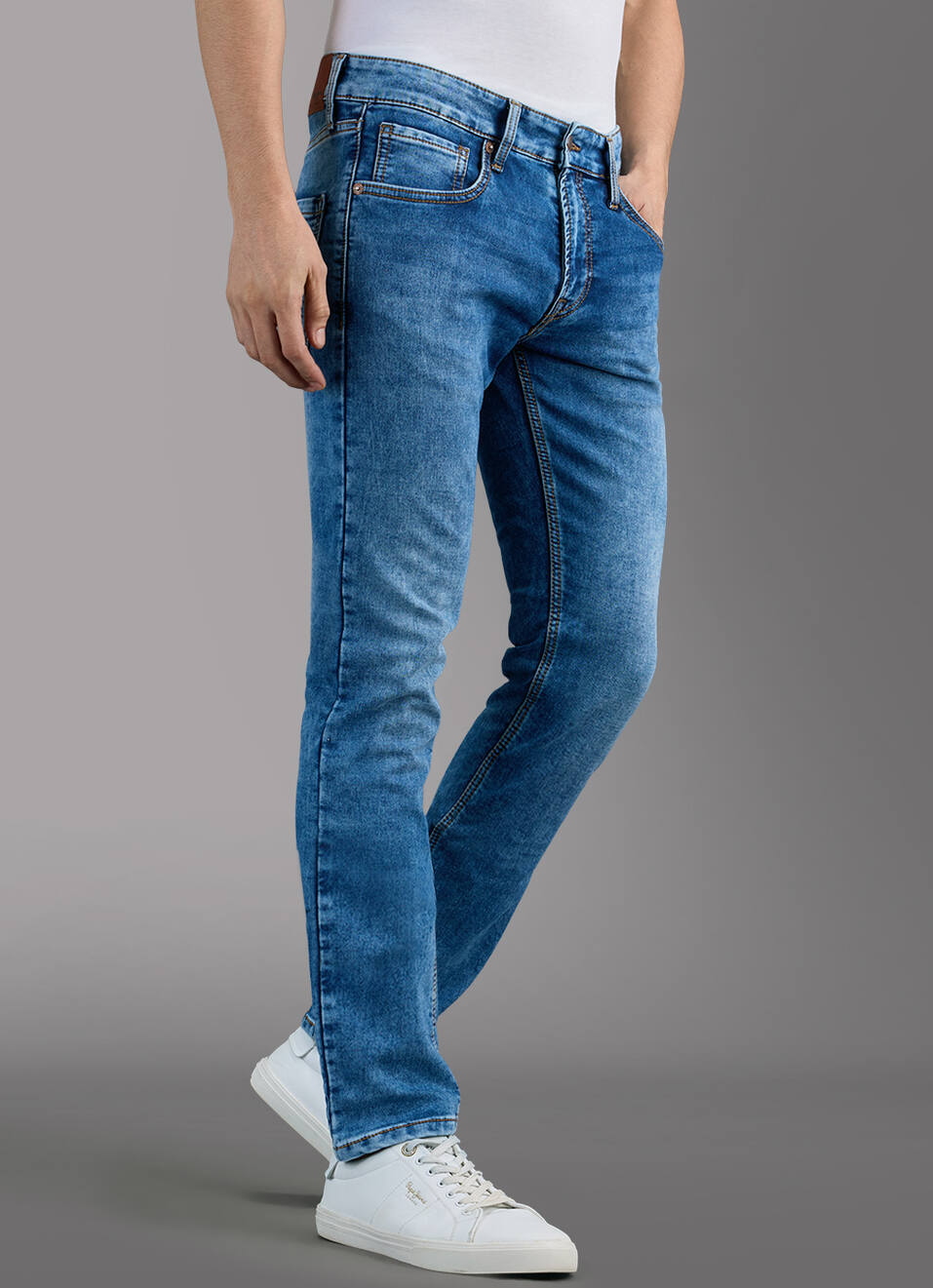 Men Blue Slim Stretchable Jeans, , large image number 0