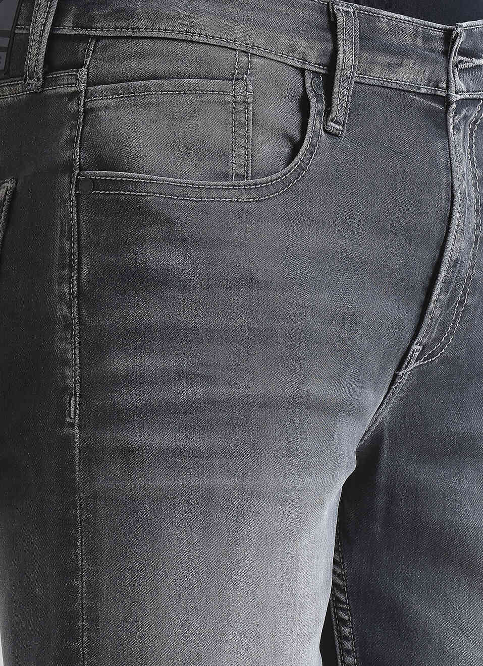 Black Mid Waist Denim Shorts, , large image number 4