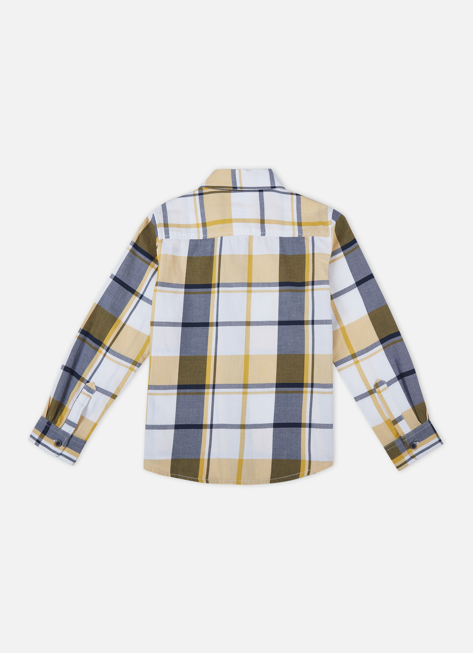 Boys Yellow Herringbone Check Full Sleeve Shirt, , large image number 1