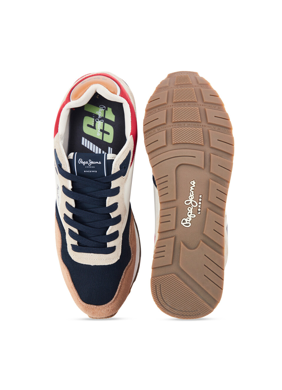Brown And Beige Anti-skid Running Sneakers, , large image number 4
