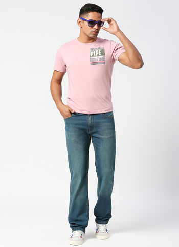 Holborne Green Tinted Mid Rise Straight Fit Jeans
