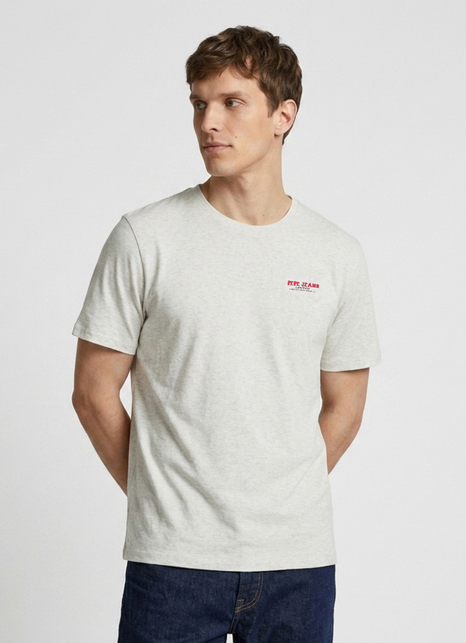 Men Grey Printed Relaxed Fit Short Sleeve T-shirt, , large image number 1