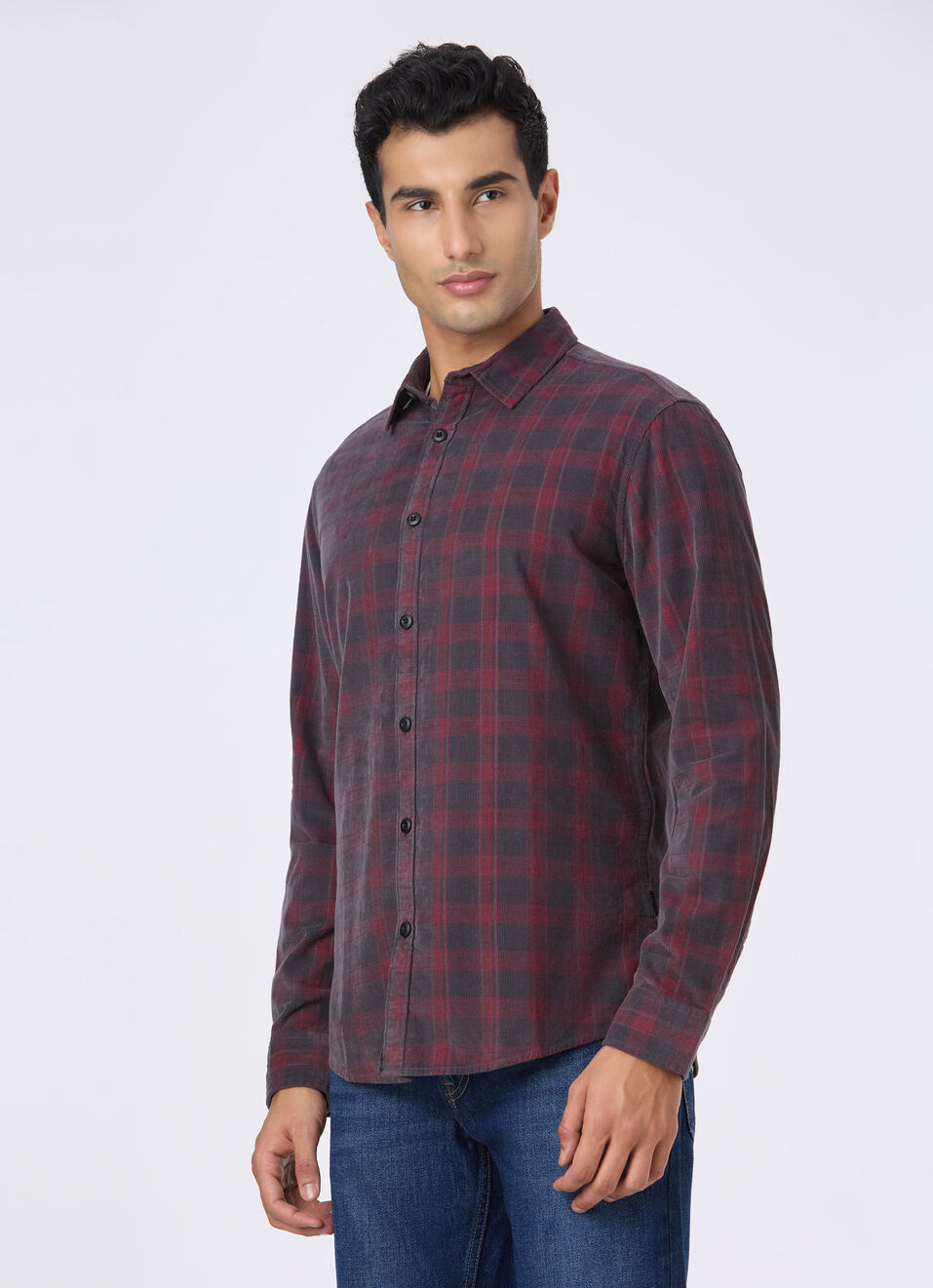 Men Charcoal Grey Check Full Sleeve Shirt, , large image number 3