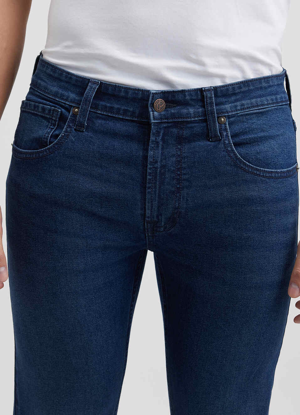 Men Blue Slim Fit Mid Rise Jeans , , large image number 4