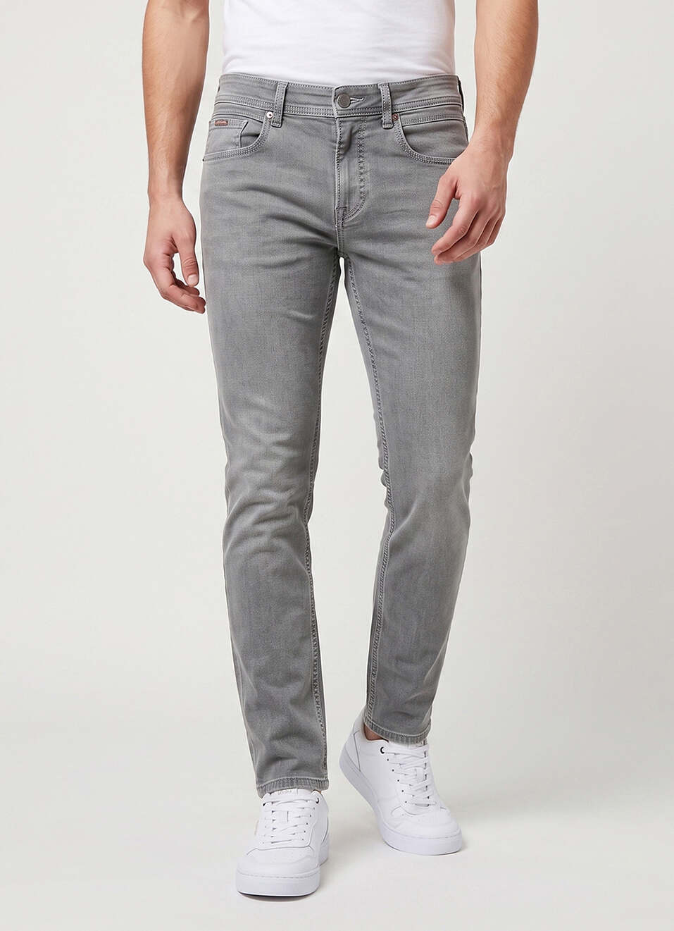 Men Grey Slim Fit Stretchable Jeans, , large image number 2