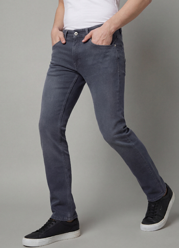Men Grey Slim Fit Mid Rise Jeans 
