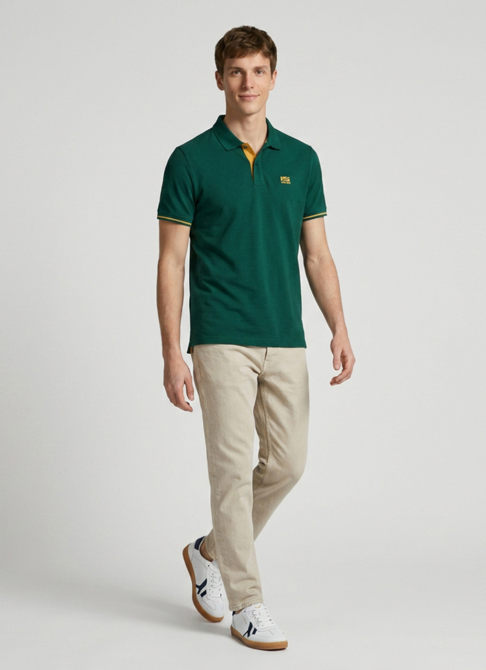 Men Green Solid Polo T-shirt, , large image number 5