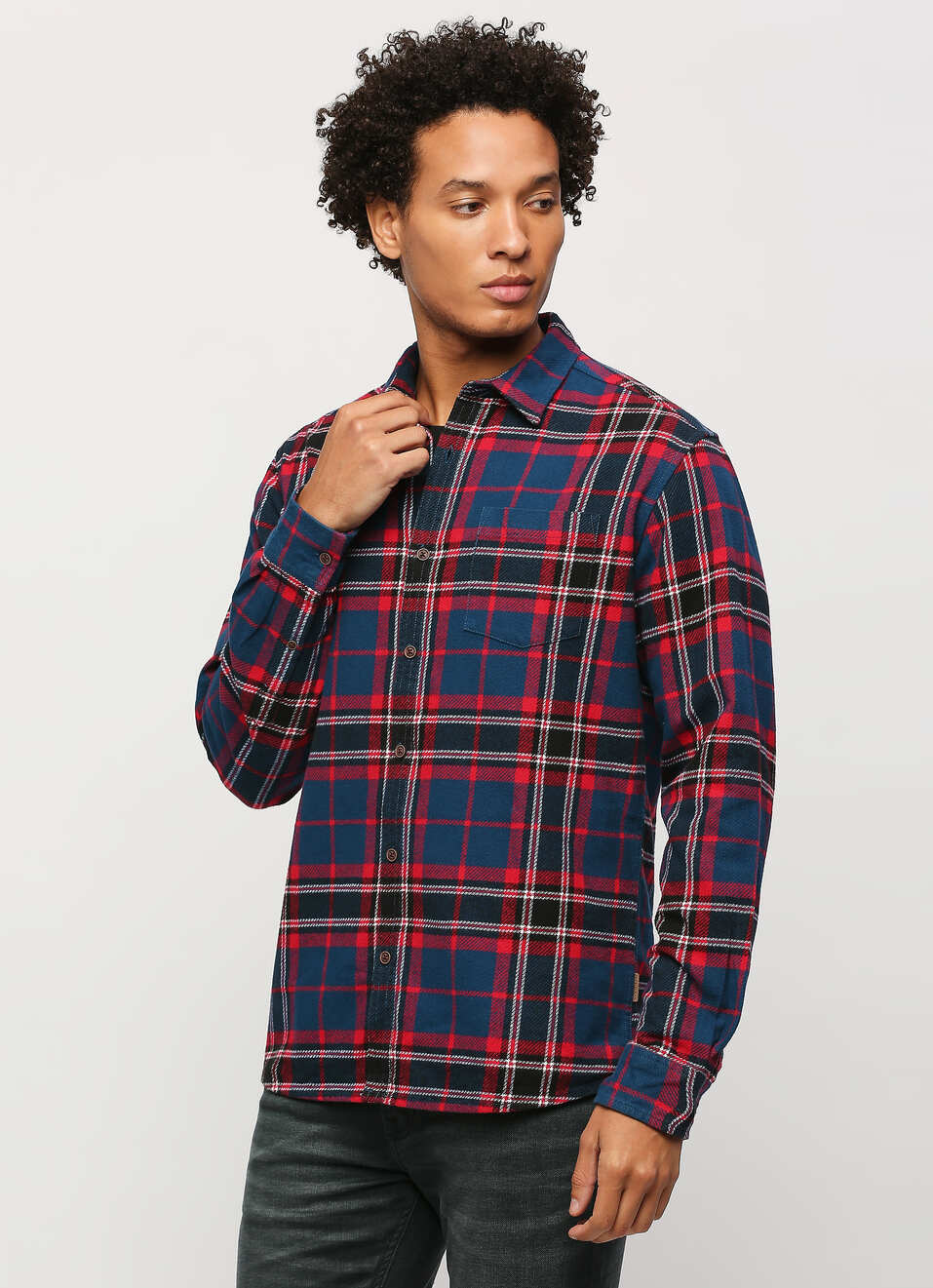 Navy Checks Full Slevee Shirt, , large image number 3