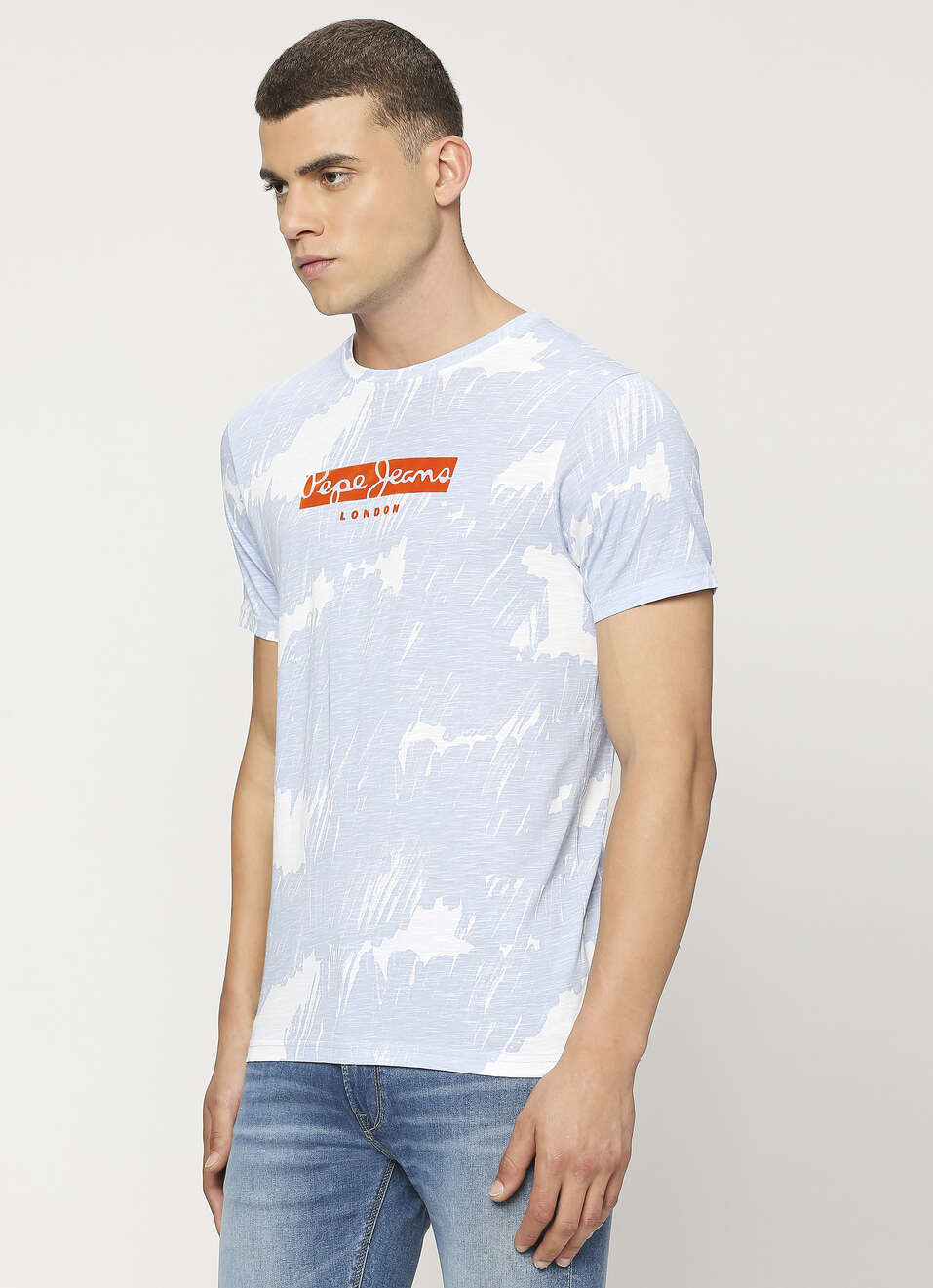 Blue All-over Abstract Printed Tee, , large image number 3