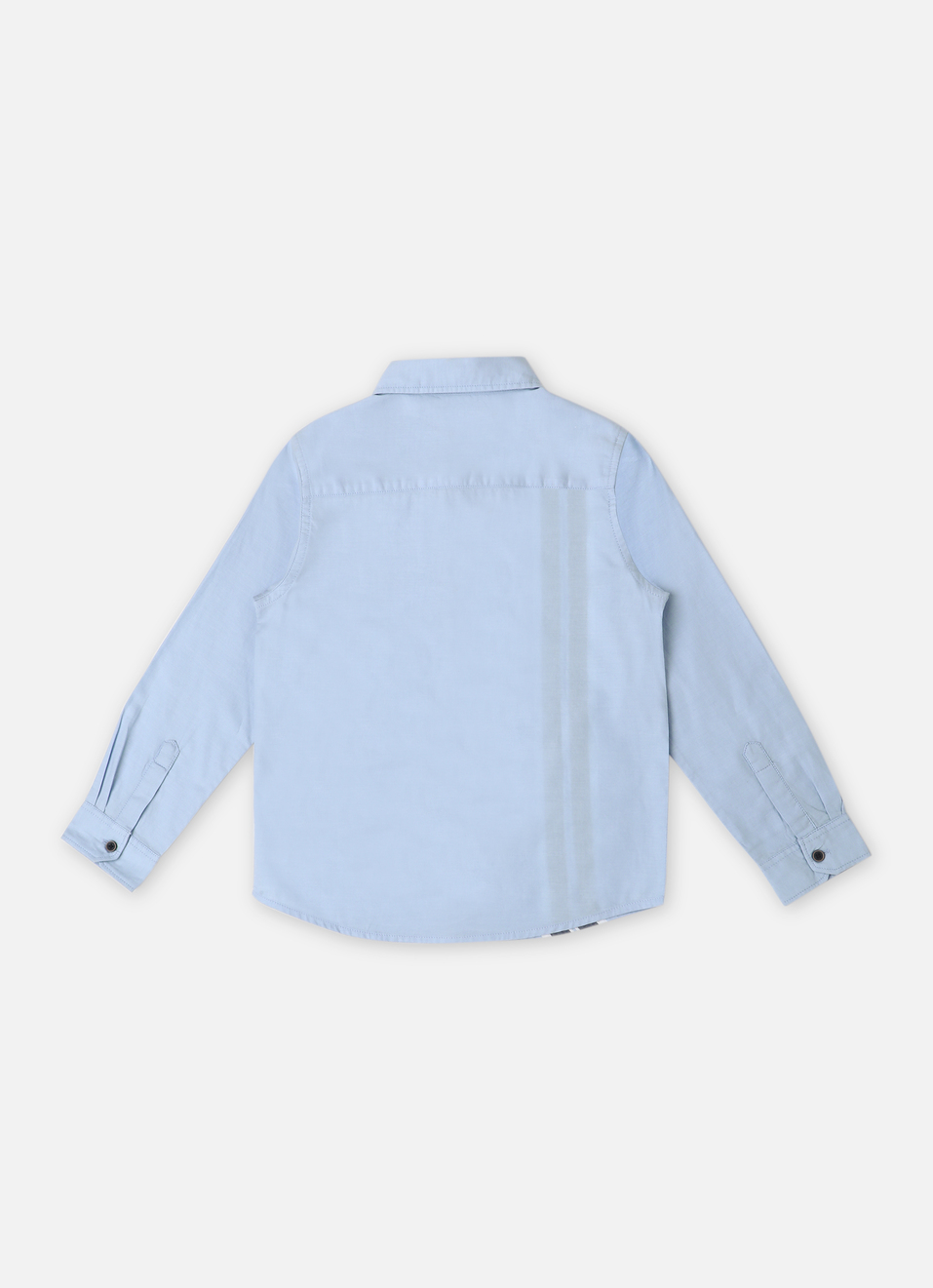 Boys Sky Blue Twill Stripes Premium Long Sleeve Shirt, , large image number 1