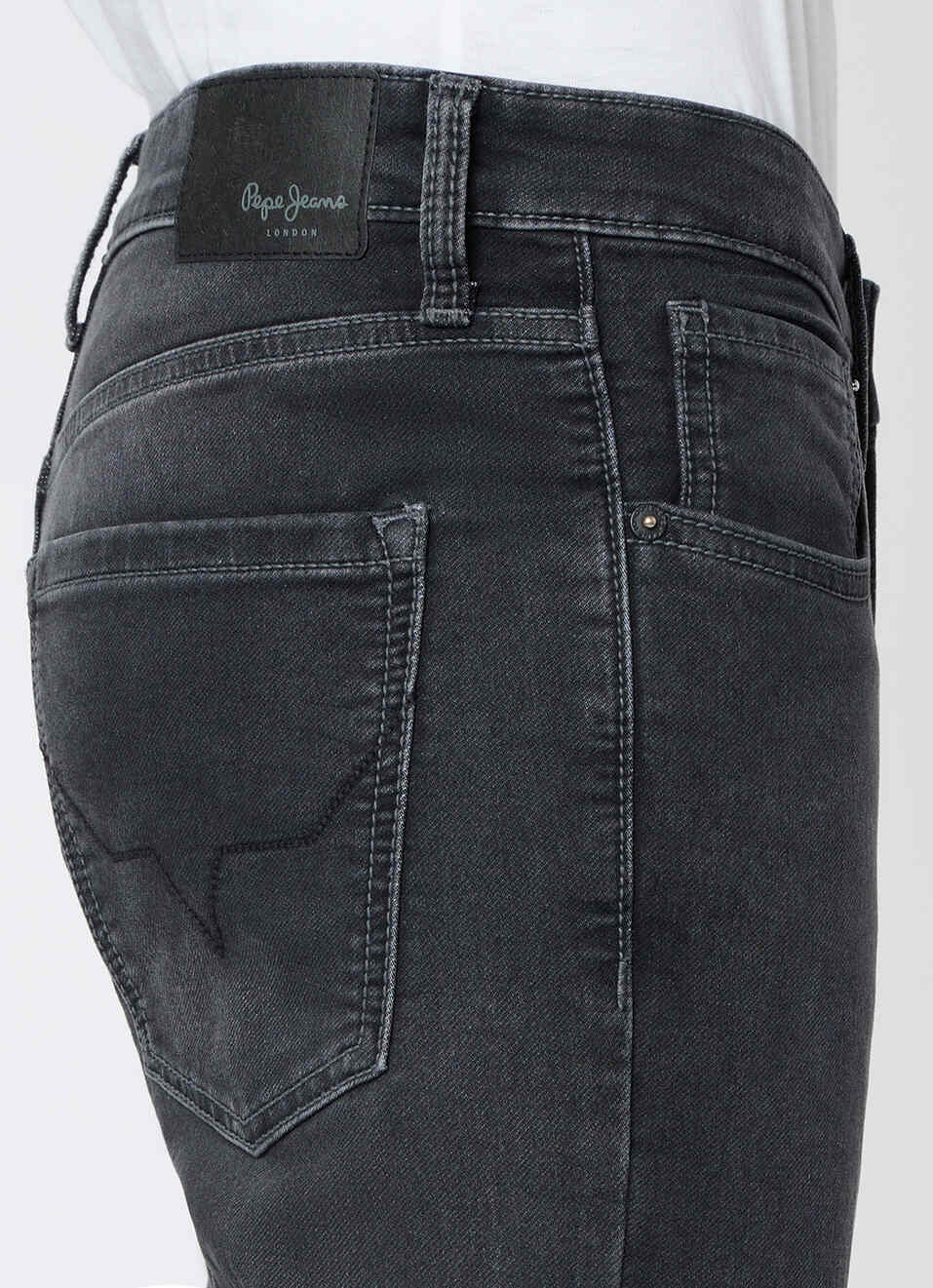 Men Black Slim Fit Stretchable Jeans, , large image number 4